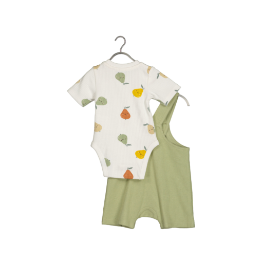 Blue Seven - Newborn 2-delige set Romper en Bloomer Shorts - groen - Eileen4Kids