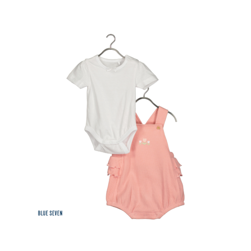 Blue Seven - Newborn 2-delige set Romper en Bloomer Shorts - roze - Eileen4Kids