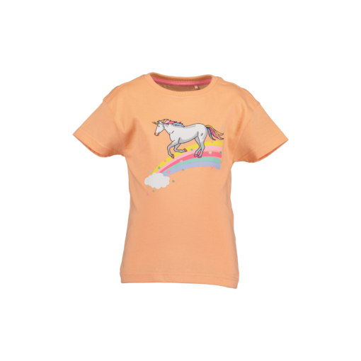 Blue Seven - T-shirt - oranje - paardenprint - Eileen4Kids