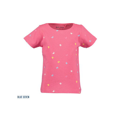 Blue Seven - T-shirt - vlinders - roze - Eileen4Kids